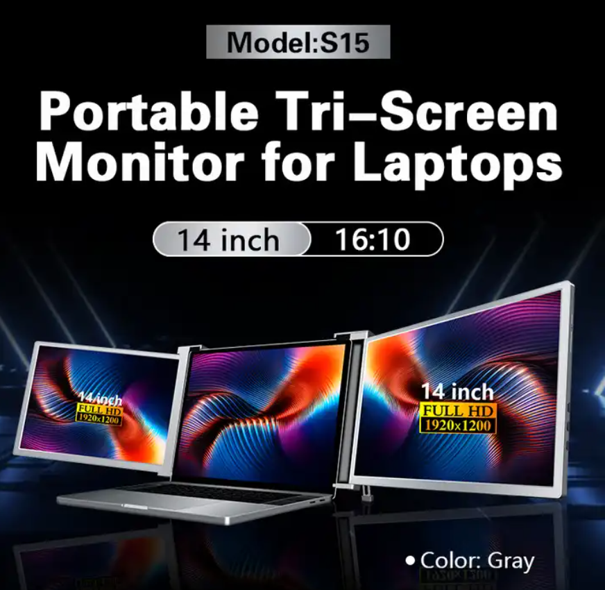 Monitor Extender 14 inch 2nd 3 Screen Treble Display Additional Monitors for Energy Monitor Laptop 2k