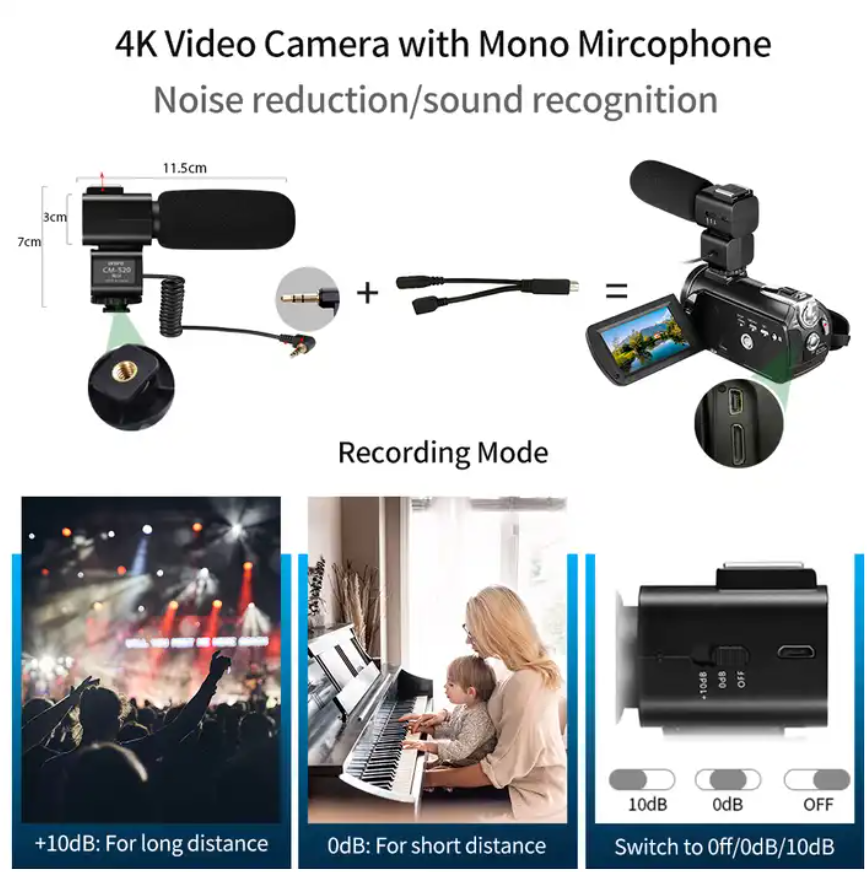 AC5 ORDRO Professional 4K Camcorder , UHD Live Streaming Camcorder Youtube , Vloging  ,Video Camera