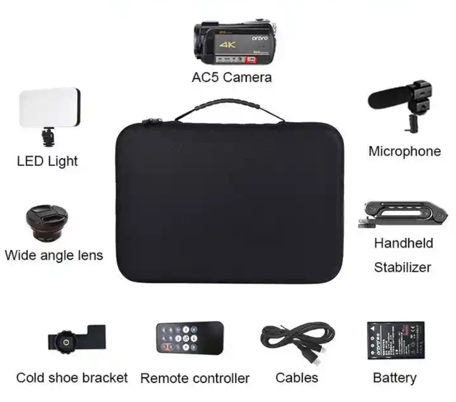 AC5 ORDRO Professional 4K Camcorder , UHD Live Streaming Camcorder Youtube , Vloging  ,Video Camera