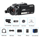 Ordro AC7 10X Optical Zoom Video Camera Wifi Recorder 4k Camcorder