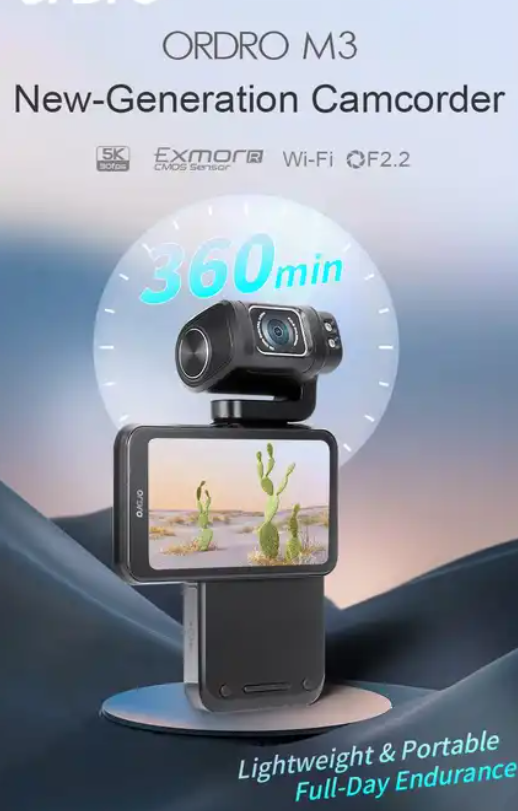 60fps 5K WIFI Palmcorder Flipped screen Camera With Rotating Lens for YouTube Vlog Pocket Camera