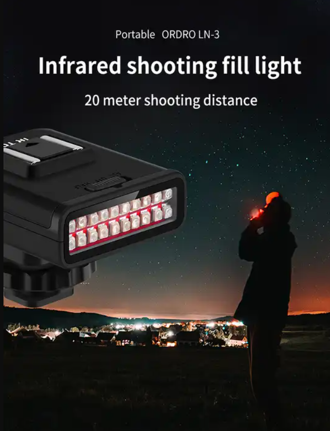 LN-3 Hunting Device IR LED Light Infrared Night Vision Photography Light For Night Vlog Recording Compatible DSLR