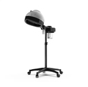 Salon Hair steamer and Dryer.   Large hood design accommodates all roller sizes ,  Works with normal tap water and is simple to refill , 60minute Mechanical timer , .Equipped with water level detecting system. When water level is low ,the unit will shut off automatically. Adjustable height from 37"to 49", The stand base features four easy-rolling caster wheels for smooth and easy manoeuvrability.