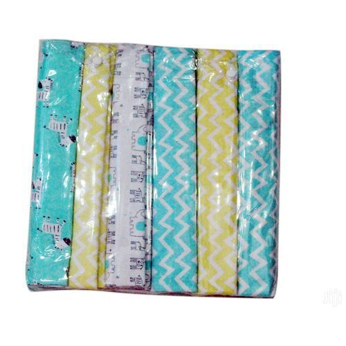 6Pcs/Pack 100% Cotton Baby Receiving Bedsheets - Multicolor